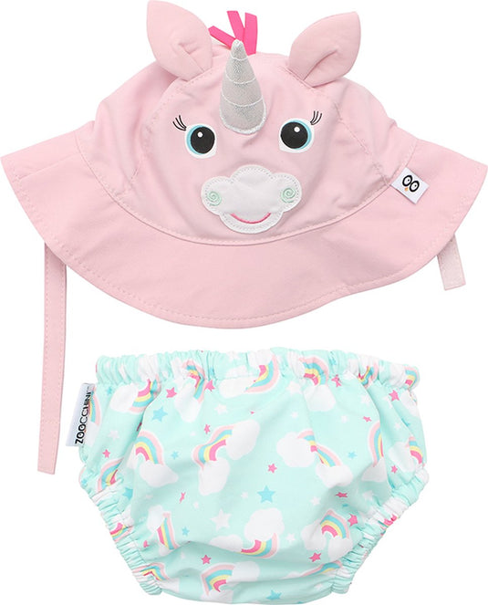 Zoocchini - uv zwemluier en zonnehoedje - allie the alicorn - medium - 6-12 maanden