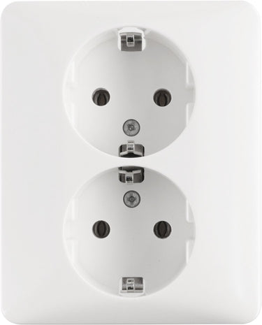 Peha standard contactdoos inbouw - 2-voudig - randaarde - polarwit