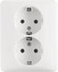 Peha standard contactdoos inbouw - 2-voudig - randaarde - polarwit