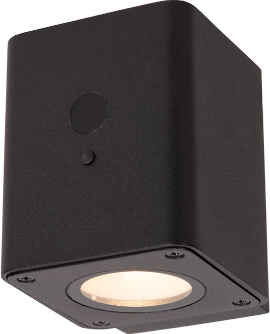 Lucide ramin - wandlamp - zonne-energie - led dimbaar - 1x1w 2700k 3000k - ip54 - beweging dag nacht sensor - zwart