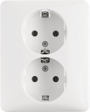 Peha standard contactdoos inbouw - 2-voudig - randaarde - polarwit