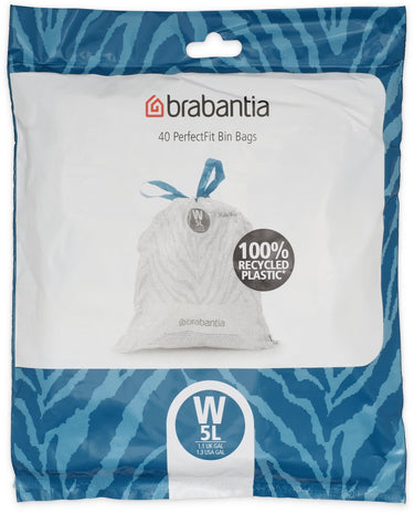 Brabantia perfectfit vuilniszakken - 5 l - code w - 40 stuks