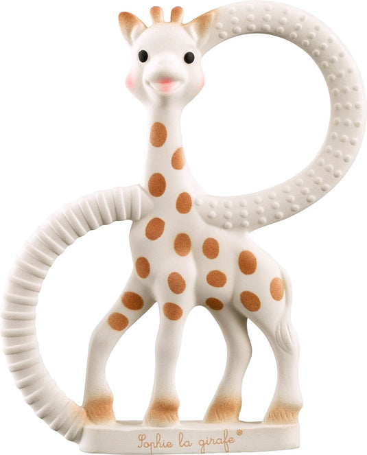 Sophie de giraf bijtring soft - baby speelgoed - kraamcadeau - babyshower cadeau - 100% natuurlijk rubber - in wit geschenkdoosje - vanaf 0 maanden - bruin beige