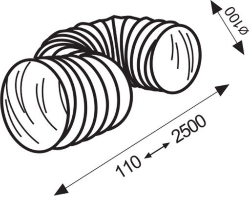 Load image into Gallery viewer, Slang flexibel pvc wit ø 100 mm 2,5 meter
