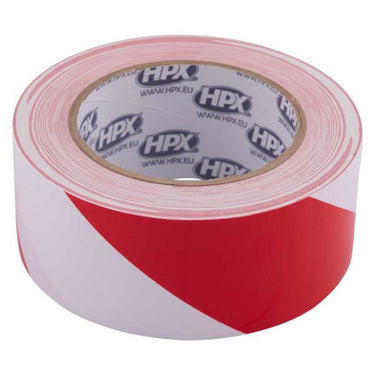 Hpx producten zelfklevende afzettape rood wit 50mm x 33m
