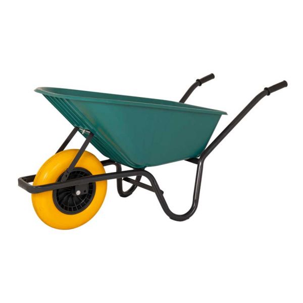 Load image into Gallery viewer, Kruiwagen kunststof groene bak 85 liter hq anti-lek
