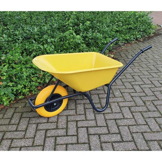 Kruiwagen kunststof gele bak 85 liter hq anti-lek