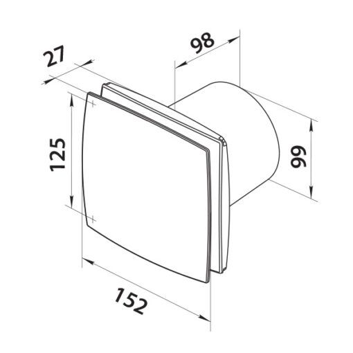 Load image into Gallery viewer, Ac ventilator 100 mm silent timer vochtsensor blk edition
