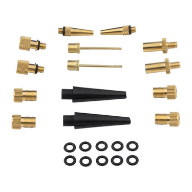 Dunlop ventiel adapter set 14-delig - verloopnippels voor fiets auto bal - geschikt voor presta schrader ventiel - inclusief opbergdoos en rubber ringen