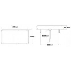 Ac Achterlicht LED Basic 150x80x21.5 mm.