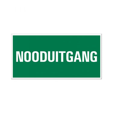Bord nooduitgang - 150x300 mm.