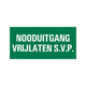 Bord nooduitgang vrijlaten - 150x300 mm.