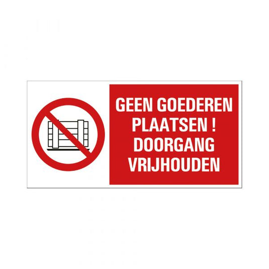 Bord geen goederen plaatsen! - 150x300 mm.