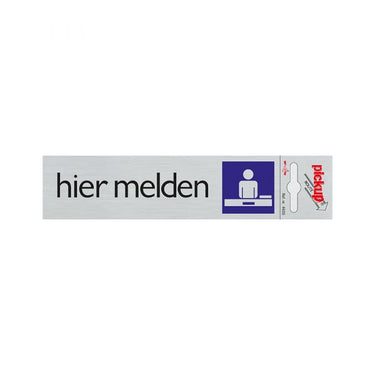 Bord alulook hier melden - 165x44 mm zelfklevend.