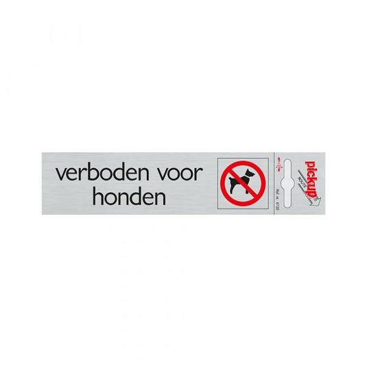 Bord alulook verboden voor honden - 165x44 mm zelfklevend.