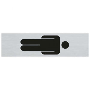 Bord alulook heren symbool staand - 165x44 mm zelfklevend.