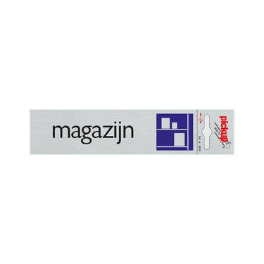 Bord alulook magazijn - 165x44 mm zelfklevend.