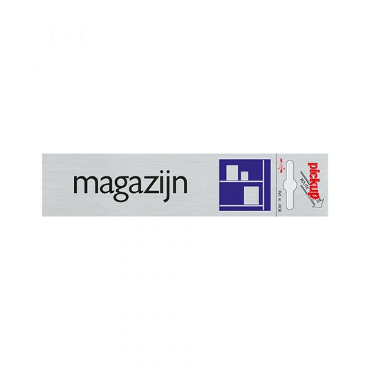 Bord alulook magazijn - 165x44 mm zelfklevend.