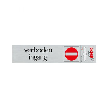 Bord alulook verboden ingang - 165x44 mm zelfklevend.