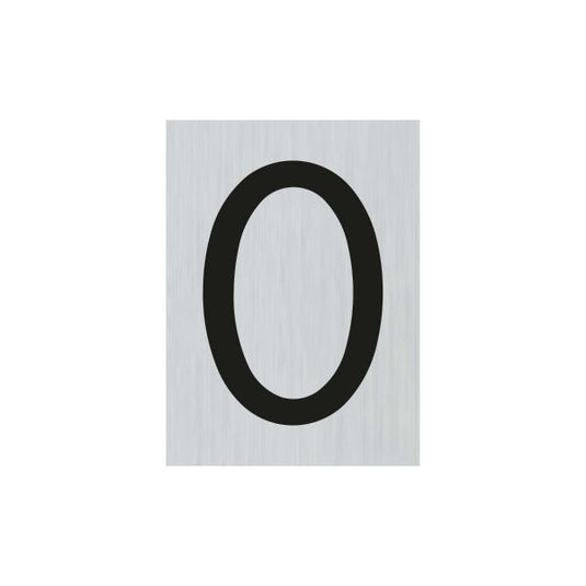 Bord alulook cijfer 0 - 44x60 mm zelfklevend.