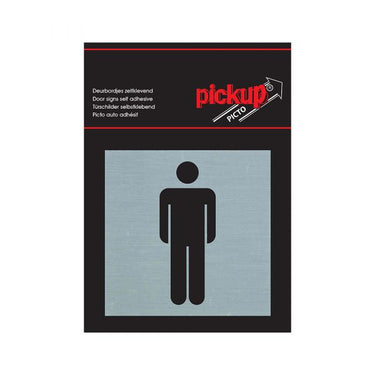 Bord alulook heren - 80x80 mm zelfklevend.