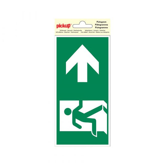 Sticker nooduitgang rechts - 100x200 mm.