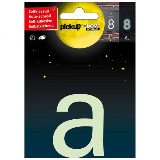 Glow in the dark letter a - 75 mm zelfklevend.