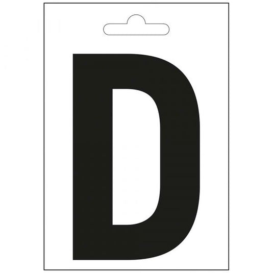 Nautic letter d zwart 100 mm.