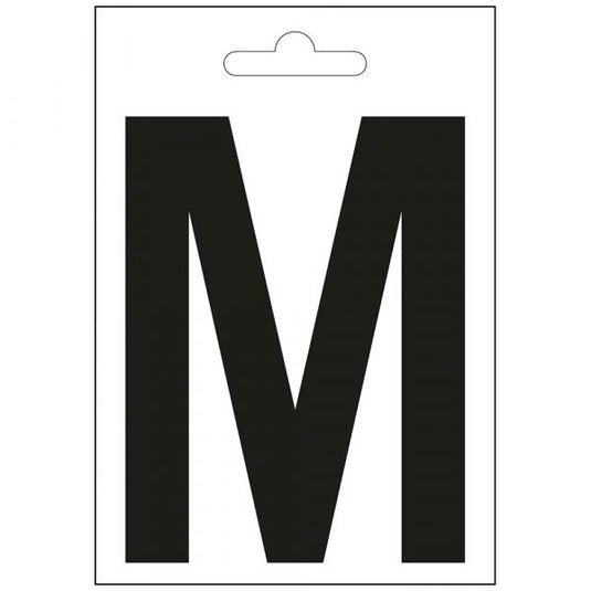 Nautic letter m zwart 100 mm.