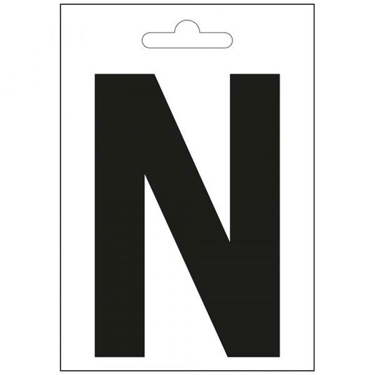 Nautic letter n zwart 100 mm.