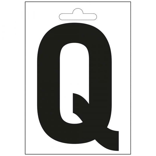 Nautic letter q zwart 100 mm.