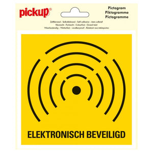 Sticker elektronisch beveiligd - 150x150 mm.