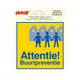 Sticker attentie buurtpreventie - 150x150 mm.