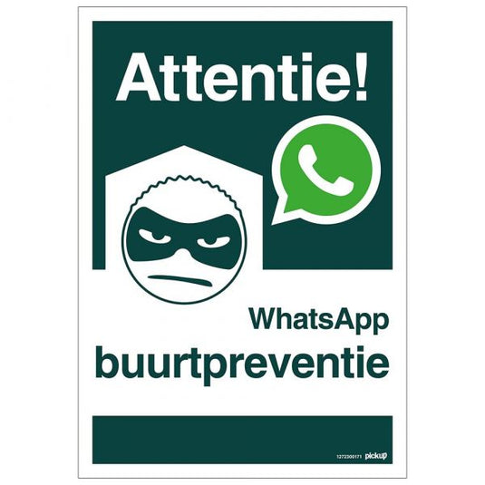 Bord whatsapp buurtpreventie - 230x330 mm.