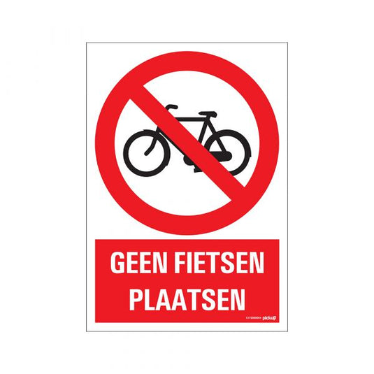 Bord geen fietsen plaatsen - 230x330 mm.