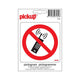 Pickup sticker verboden voor mob. telefoons - 100x100 mm.