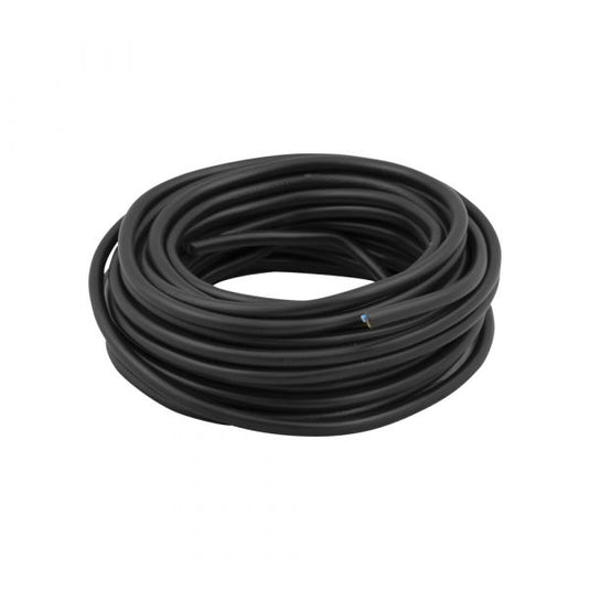 Huishoudsnoer 2x0.75 zwart 10 meter.