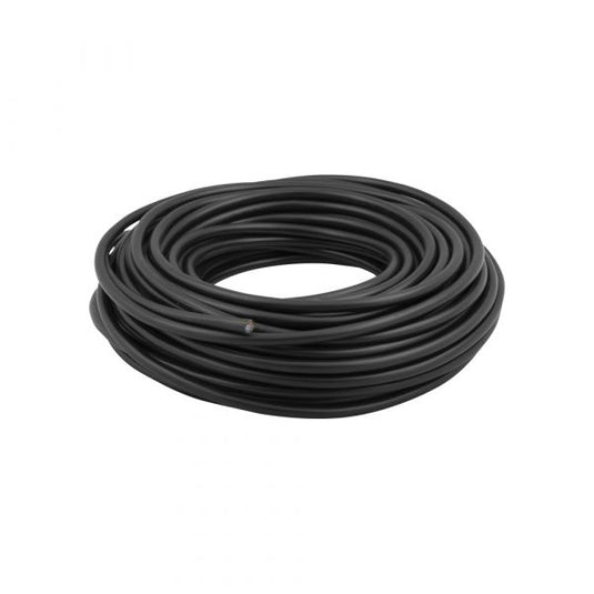 Huishoudsnoer 2x0.75 zwart 20 meter