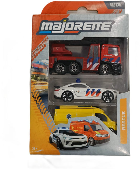 Majorette - speelgoedvoertuigen sos - brandweer - politie - ambulance - 7,5cm