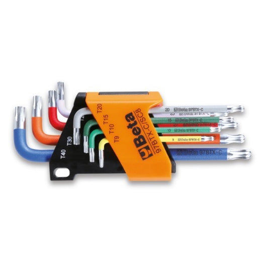 Beta 97btx-c sc8 8-delig set haakse stiftsleutels voor torx(r) profiel schroeven - 000971658 - 000971658