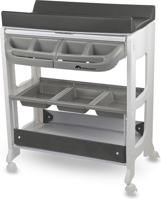 Bebeconfort dolphy, bad- en verschoningsunit, mobiele 2-in-1-unit, vanaf de geboorte tot 12 maanden, 0-11 kg, grey mist