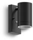 Calex alba wandlamp - 1x gu10 - buitenlamp met dag en nacht sensor - moderne tuinverlichting - zwart