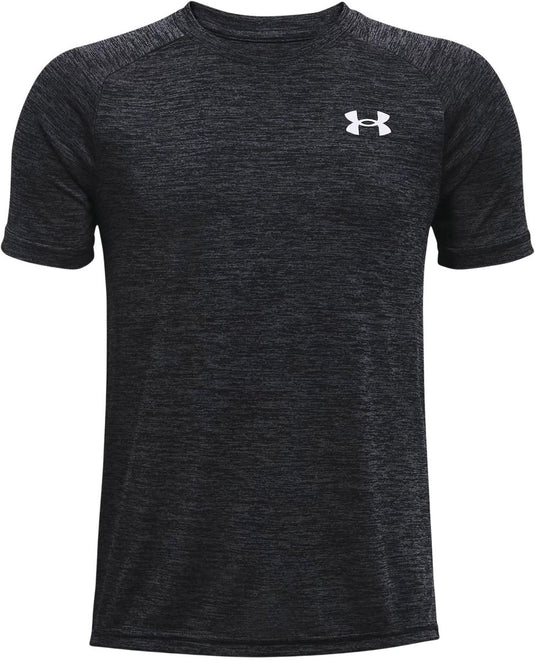 Under armour ua tech 2.0 ss-blk jongens sportshirt - zwart - wit 128