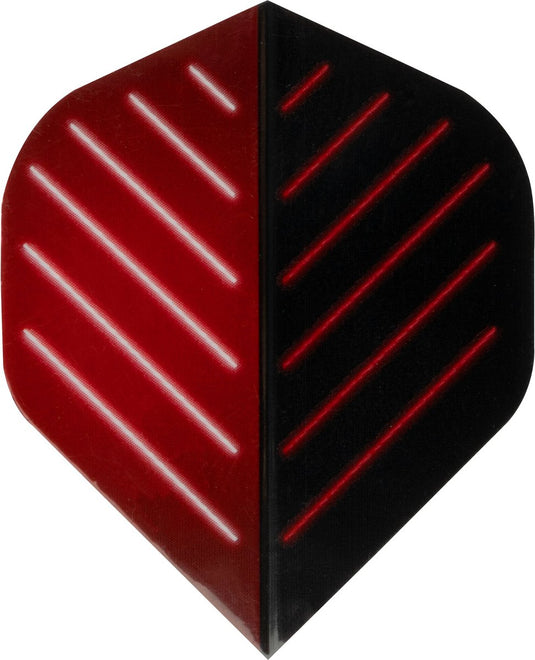 Faver dartflights - 3 stuks - pvc - rood zwart met print