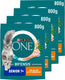 Purina one purina® one® senior - kattenbrokjes - kip volkoren granen - 4 x 800 g