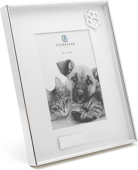 Zilverstad - memory fotolijst huisdier met pootje 10x15 cm