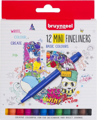 Bruynzeel fineliner mini set 12 kleuren