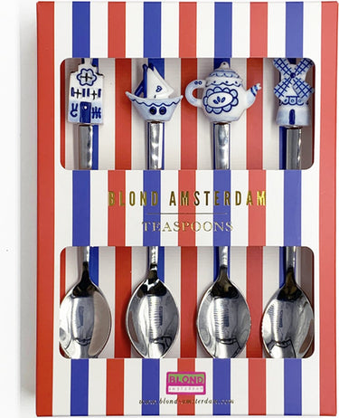 Blond amsterdam , delfts blond: theelepels, set van 4