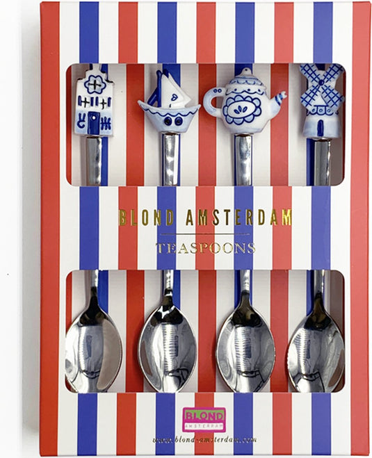Blond amsterdam , delfts blond: theelepels, set van 4