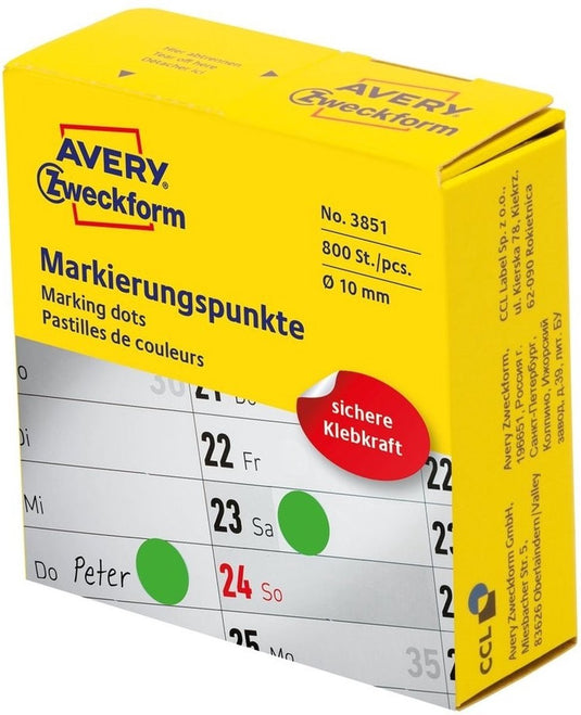 Avery -zweckform 3851 etiketten voor markeringspunten diamete